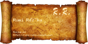 Rumi Réka névjegykártya